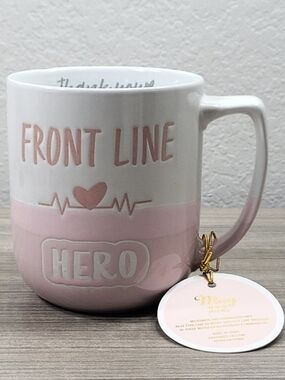 Global Design Connections Front Line Hero Mug Pink Ceramic